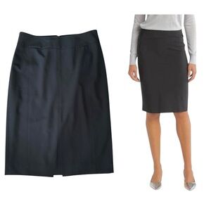 Classiques Entier Black Pencil Skirt Stitch Detail Size 8 Career Knee Length